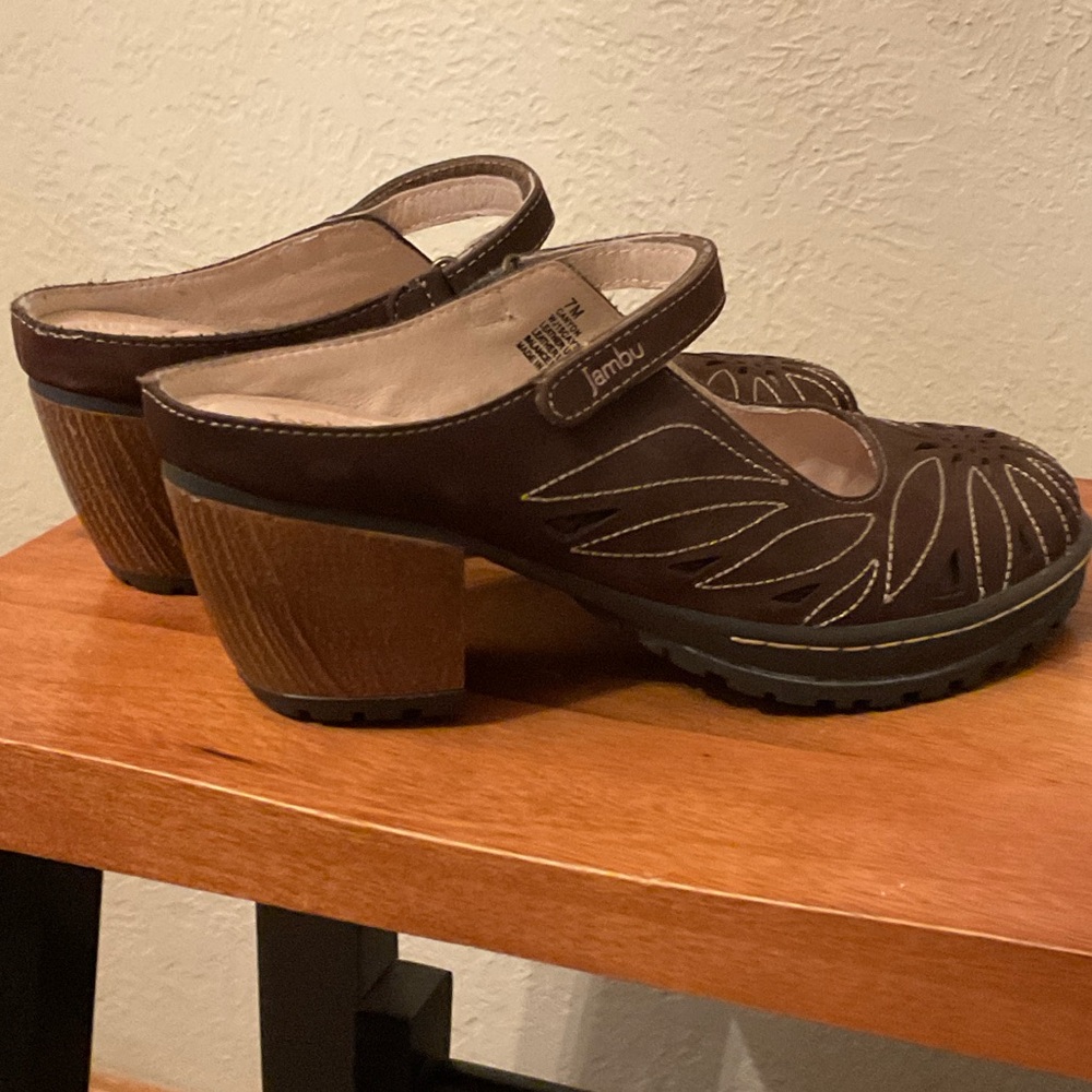 Jambu Women's Dark Brown Mary Jane with a slight heel. - Picture 3 of 5